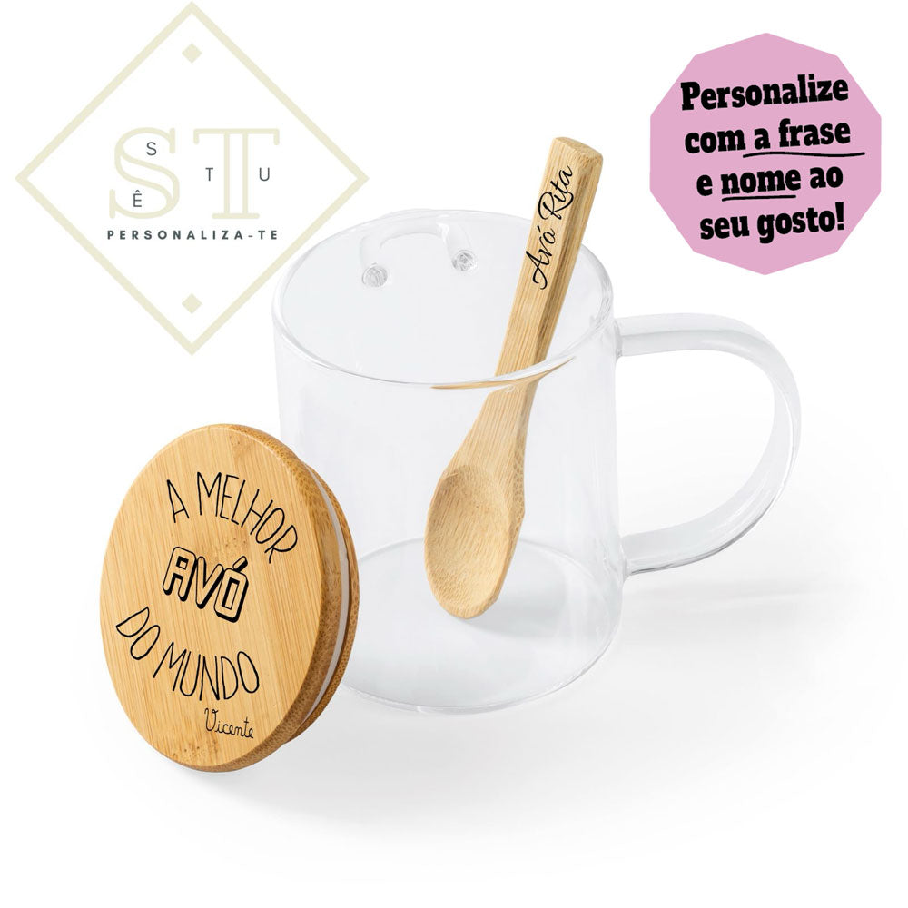 Caneca de Vidro A melhor Avó do Mundo